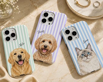 Funda personalizada para teléfono con mascota, funda personalizada con foto de perro o gato, funda personalizada con nombre para iPhone y Samsung, regalo para amantes de las mascotas