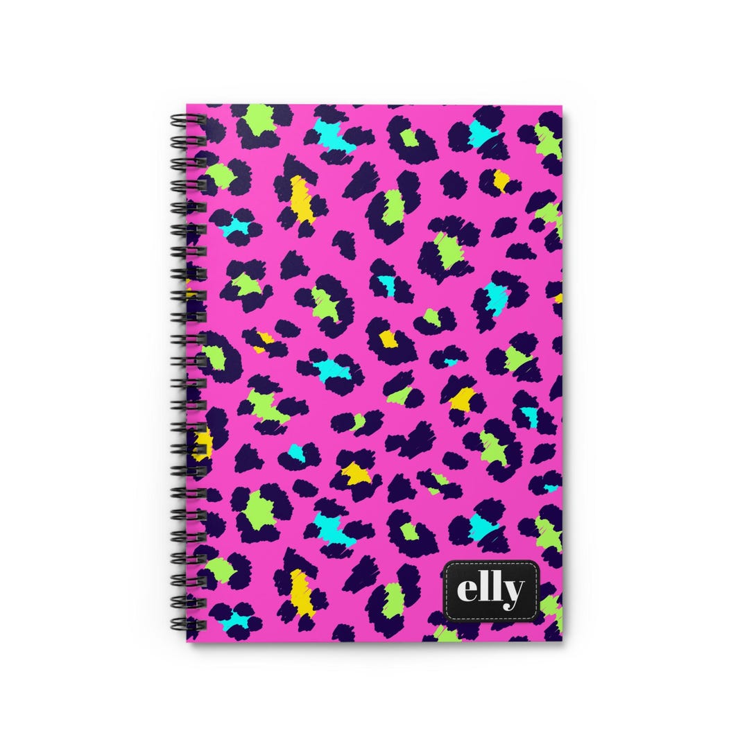 Personalized Neon Leopard Print Spiral Notebook | Ruled Journal - Etsy
