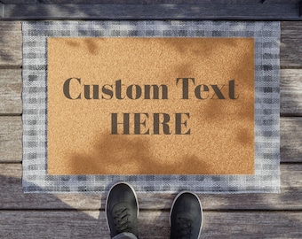 Custom Text Doormat, Personalized Coir Welcome Mat, Custom Name Entryway, Wedding Gifts