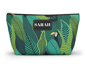 Tropical Toucan Accessory Pouch | Personalized Cosmetic Bag