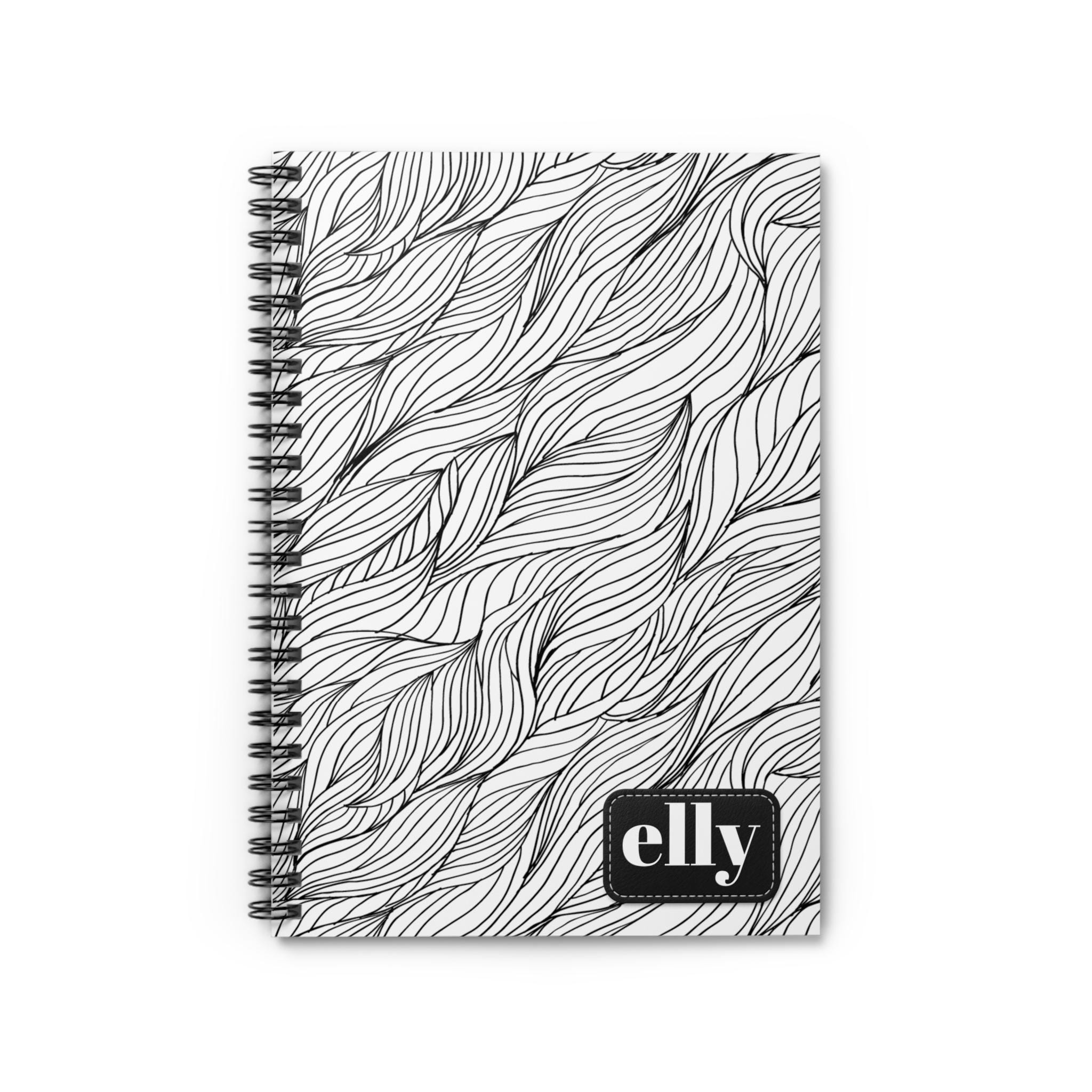 Leaf Line Art Spiral Notebook | Personalized Ruled Journal - Etsy
