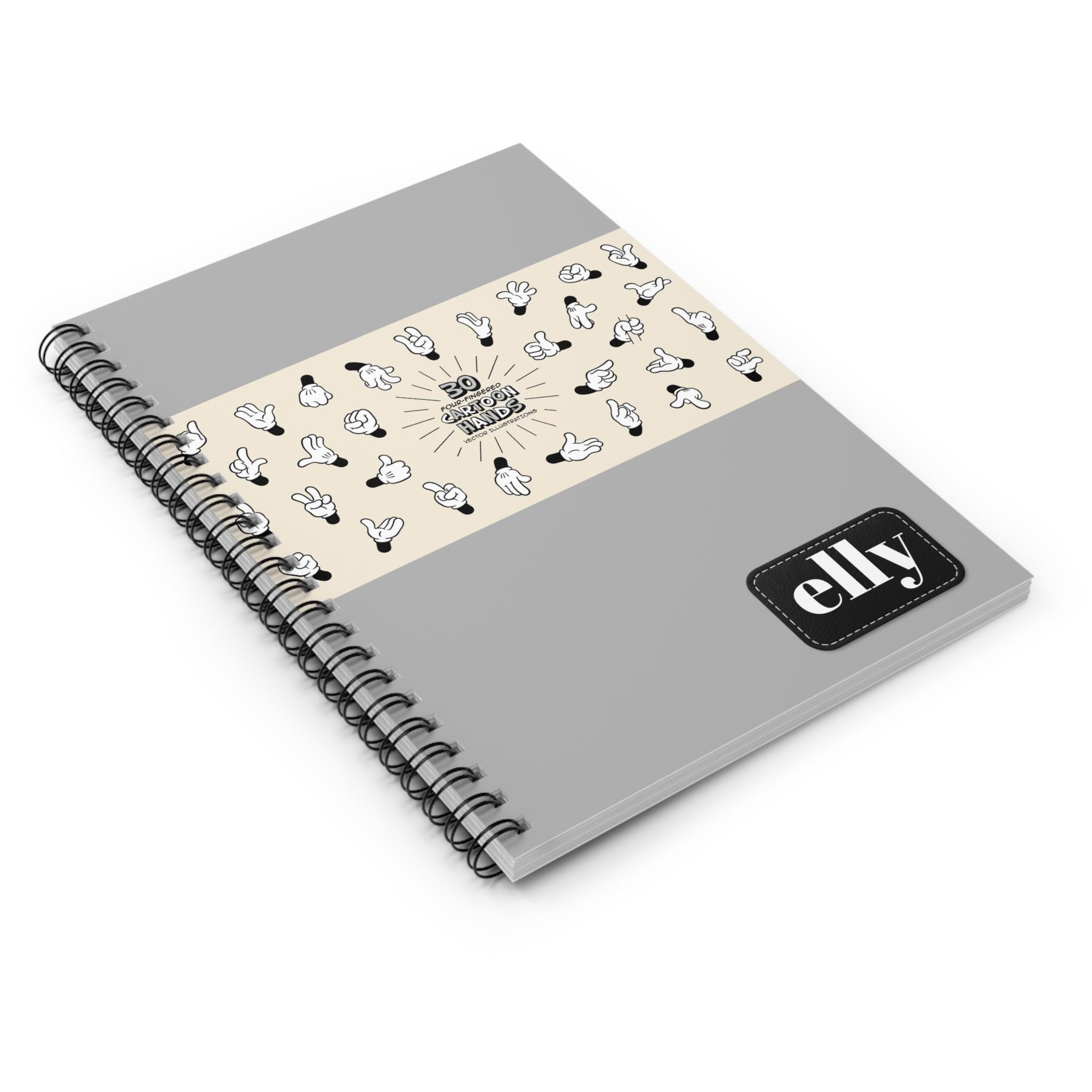 Personalized Sign Language Icons Spiral Notebook | Custom Name Ruled ...