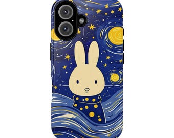 Kawaii Miffy Phone Case, Starry Night Kawaii Bunny Phone Case, Cute Rabbit Celestial Phone Case, Gift For Her