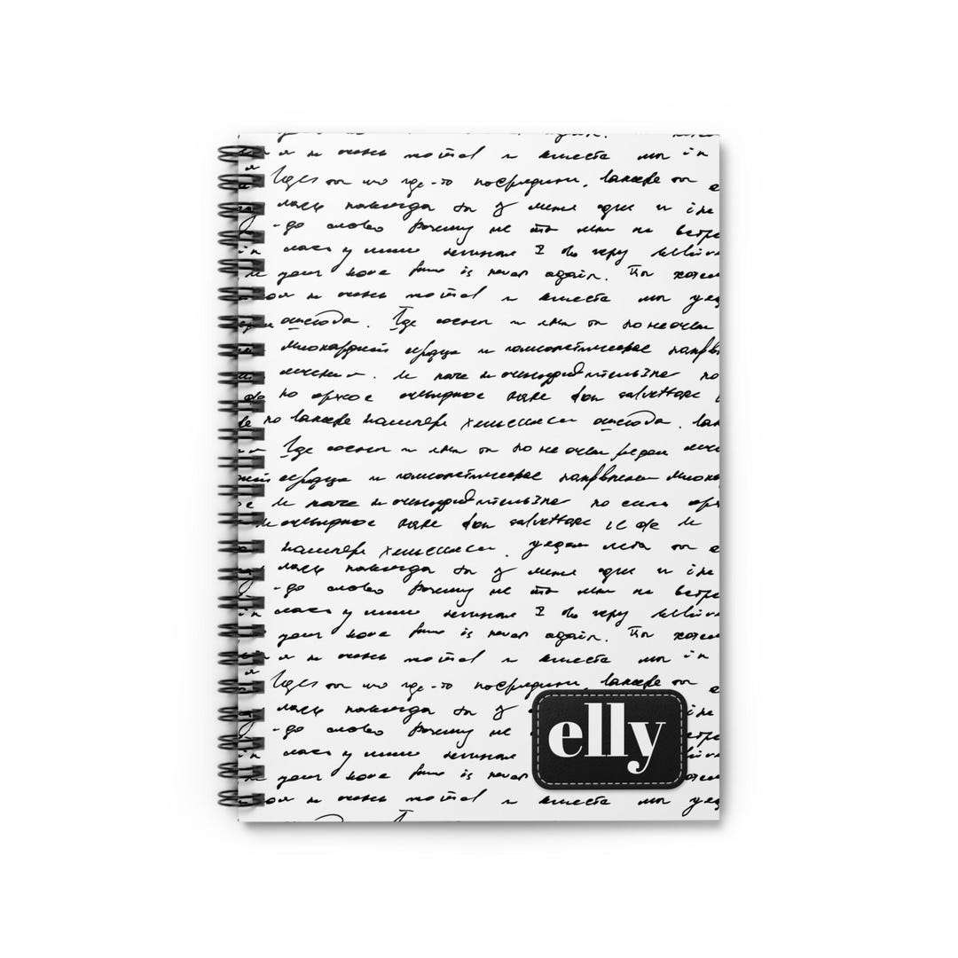 Personalized Handwritten Script Pattern Spiral Notebook | Custom Name ...