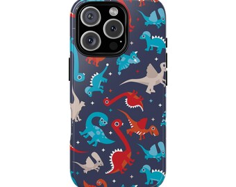 Colorful Cartoon Dinosaurs phone case | Tough Cases