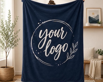 Custom Logo Blanket Personalized Business Logo Throw Custom Printed Blanket Company Branding Gift Velveteen Plush Blanket