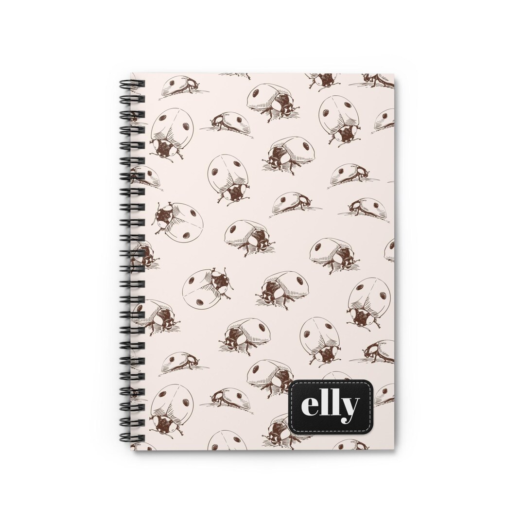 Ladybug Pattern Spiral Notebook | Personalized Name Journal - Etsy