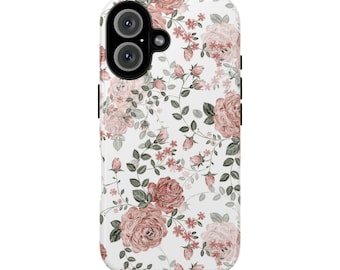 Blushing Florals Phone Case Vintage Blush Roses phone case | Tough Cases