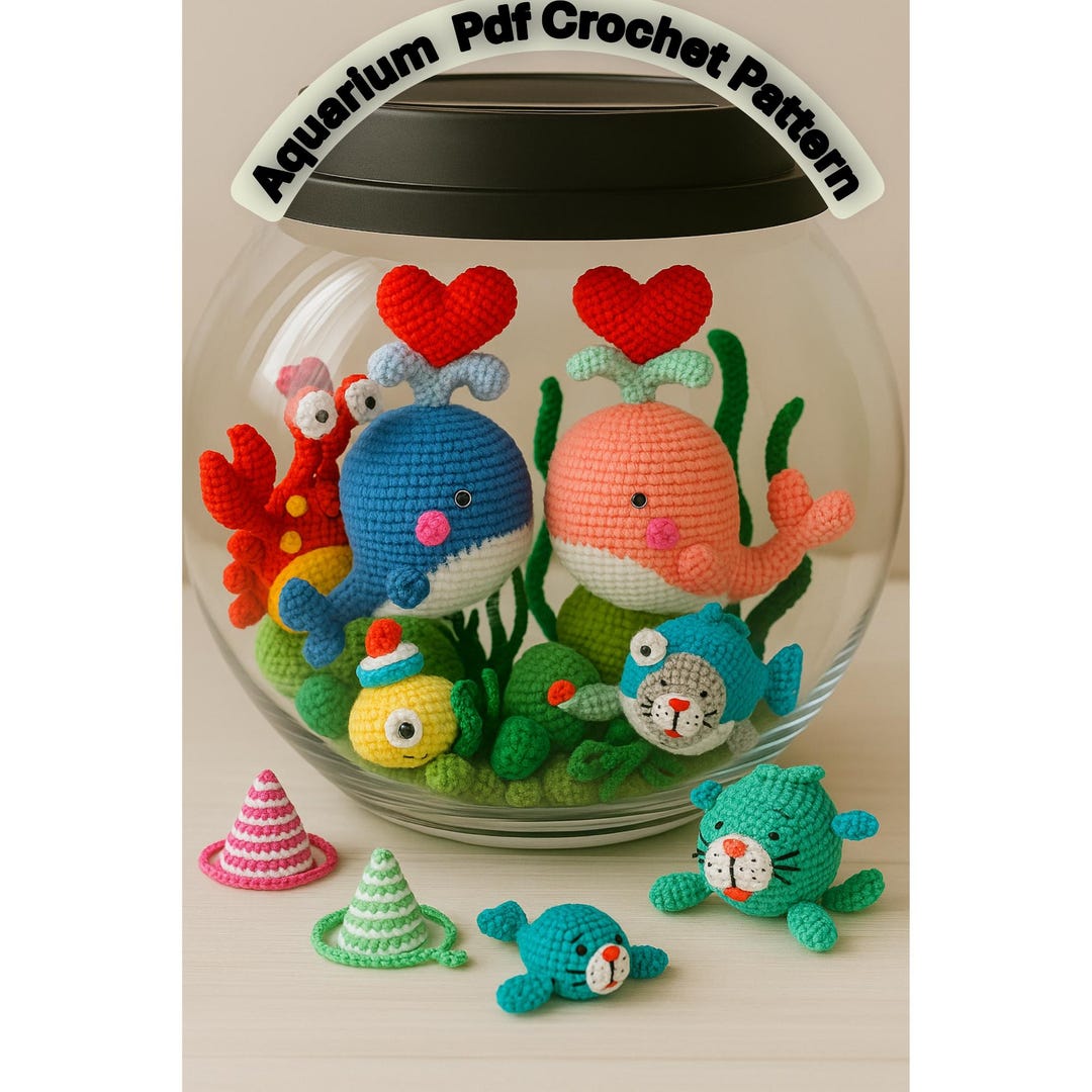 PATTERN PACK Fish Crochet Pattern , Aquarium Amigurumi Crochet Pattern ...