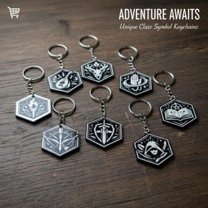 DND Class Keyring - Custom Dungeons and Dragons Keychain for RPG Players & DM Gifts