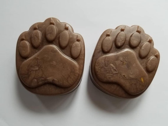 2 BEAR PAW SOAPS - Bear Pawprint, Woodland Bear, Bear Party Favor, Bear Soap Gift, Bear Buffalo Plaid, Bear Shower Favor, Bear Birthday, Il_570xn