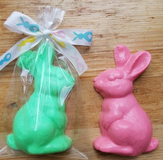5 EASTER BUNNY SOAP {Favors} - Rabbit, Easter Basket Soaps, Easter Stuffer, Teacher Gift, Classroom Party, Soap Favors, Peeps, Peter Rabbit Il_570xn