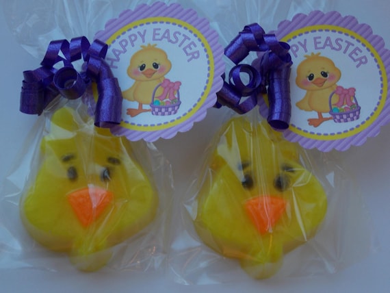 5 CHOCOLATE BUNNY or CHICK Soap Favors {With Tags & Ribbons} - Easter Basket Filler Gift, Easter Basket Stuffer, Easter Party Favors Il_570xn
