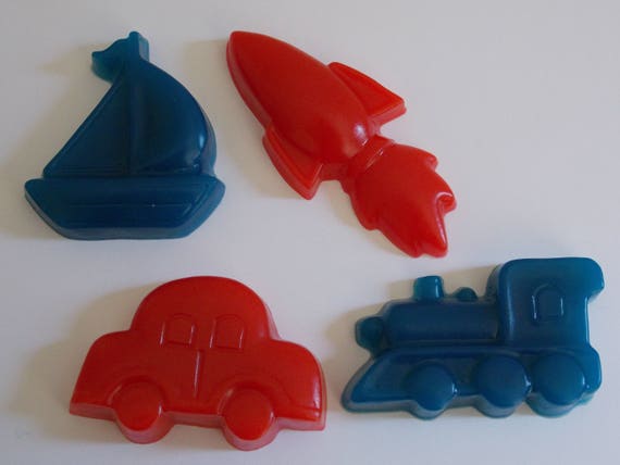 10 TRANSPORTATION SOAP FAVORS {With Tags & Ribbons} - Car, Airplane, Boat, Train, Rocket, Hot Air Balloon Soap Favors Il_570xn