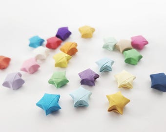 50 Origami Paper Stars, Assorted Colors Available