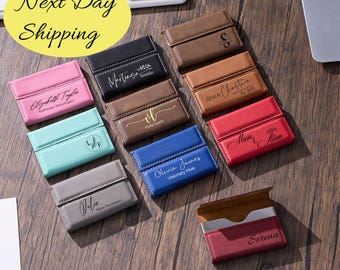 Customized Business Card Holder, Personalized Business Card Holder, Monogrammed Business Card Holder, Business Card Case, Leatherette