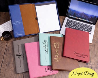 Personalized Refillable Portfolio, Custom Portfolio With Zipper, Custom Leather Portfolio, Personalized Padfolio, Business Gift, Phd Gift
