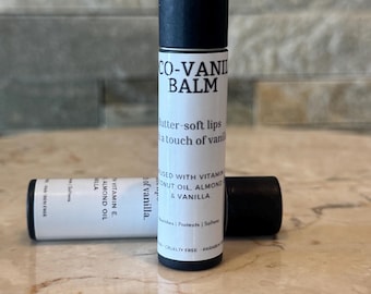 Coco-Vanilla Balm: Butter soft lips with a touch of vanilla.