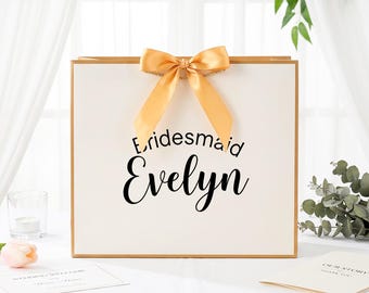 Personalized Gift Bag for Bridesmaid, Custom Name Wedding Party Gift Bag, Bridal Party Favor Bag, Bridesmaid Proposal Gift Packaging