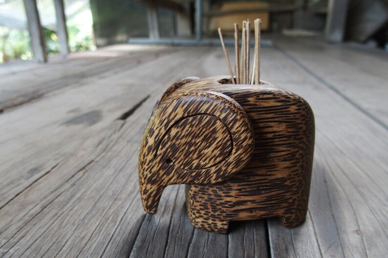 Handmade Natural Unique Palm Wood Toothpick Holder Lucky Etsy