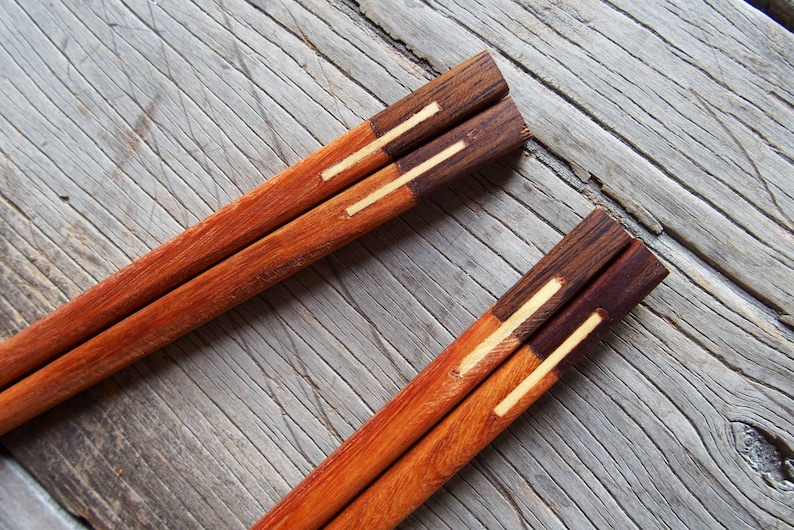2 Pairs Wooden Chopstick Unique Design High Quality Handmade Etsy