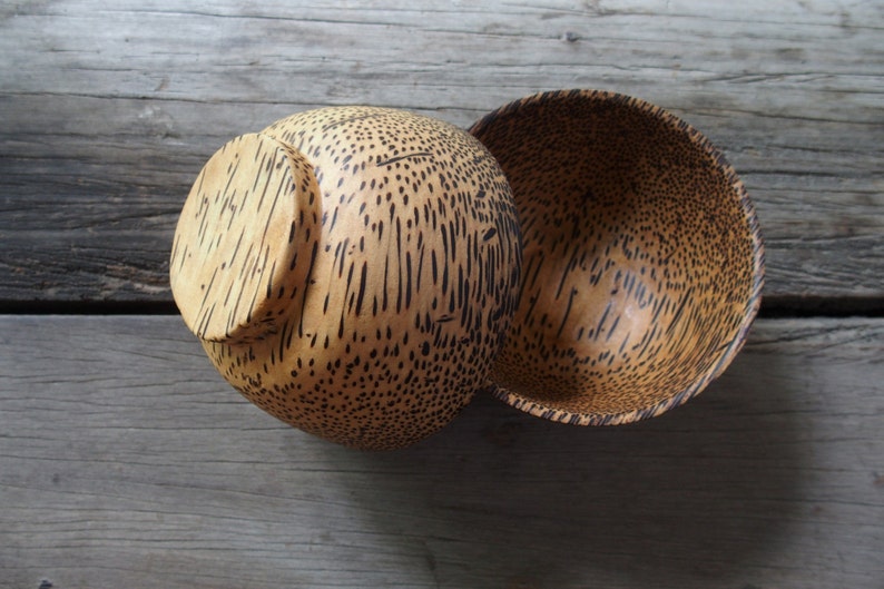 4 inches Palm Wood Set of 2 Special Quality Sauce Bowl Rice Bowl Soup Bowl Medium Size Japanese Style image 1