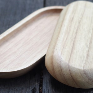 Wooden Tray, Natural Wood Tray, Accessory Wood Tray, Minimal Wood Tray, Minimal Wood Decor Pen Stationary Tray Wood Oval Tray image 10