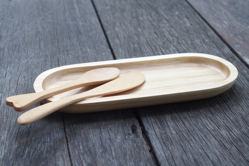 Wooden Tray, Natural Wood Tray, Accessory Wood Tray, Minimal Wood Tray, Minimal Wood Decor Pen Stationary Tray Wood Oval Tray image 5