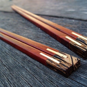 2 Pairs Wooden Chopstick Unique Design High Quality Handmade Wood Chopsticks Eco Friendly