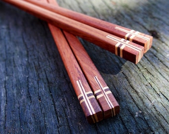 2 Pairs Wooden Chopstick Unique Design High Quality Handmade Wood Chopsticks Eco Friendly