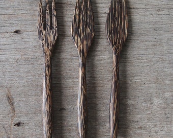 Wooden Small Fork, Reusable 5 inches Palm Wood Fork, Wooden Dessert Fork, Wooden Small Fork, Party Small Size Fork, Wooden Wedding Souvenir