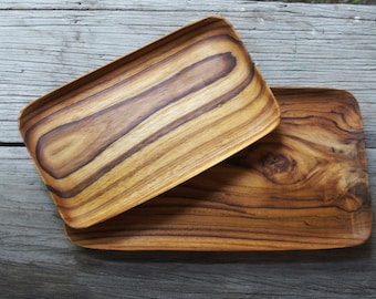 Wood Tray Rectangle Tray Valued Set of 2 Pieces Teak Wood Serving Board Set | Display Tray | Serving Board | Cheese Board | Bread Board