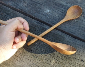 Teak Wood Spoon, Stirring Spoon, Korean Style Wooden Spoon | Minimal Wooden Spoon | Japanese Utensils | Cocktail Spoon | Modern Design Spoon