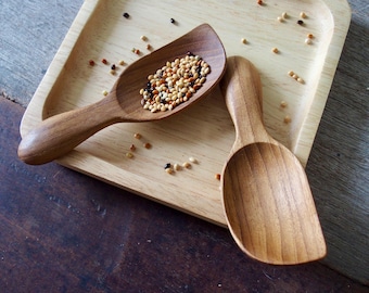 Wooden Scoop Spoon Hand Carved Teak Wood Scoop 4 inches Spice Spoon