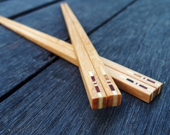 2 Pairs Wooden Chopstick Unique Design High Quality Handmade Wood Chopsticks Eco Friendly