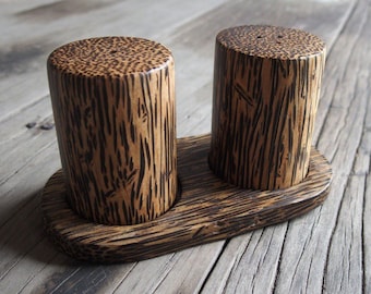 Vintage Salière-Povrière Florentine wooden Made in Italy