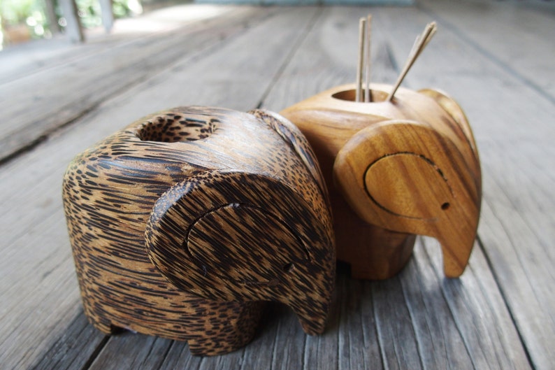 Handmade Natural Unique Palm Wood Toothpick Holder Lucky Etsy