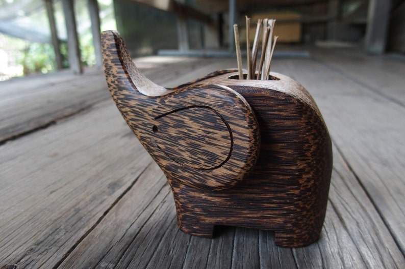 Handmade Natural Unique Palm Wood Toothpick Holder Lucky Etsy