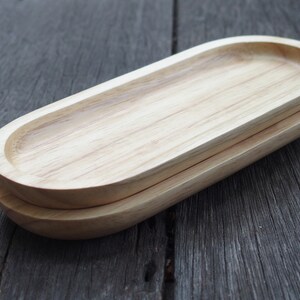 Wooden Tray, Natural Wood Tray, Accessory Wood Tray, Minimal Wood Tray, Minimal Wood Decor Pen Stationary Tray Wood Oval Tray image 6