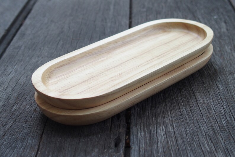 Wooden Tray, Natural Wood Tray, Accessory Wood Tray, Minimal Wood Tray, Minimal Wood Decor Pen Stationary Tray Wood Oval Tray image 6
