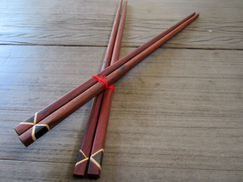Wood Chopstick Set Set of 2 Pairs Wooden Chopsticks Etsy