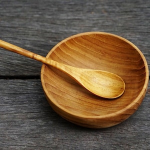 Wooden Dish, 4 inches, Wooden Bowl, Teak Wood Plate Bowl, Tableware Serving Fruit Dessert Plate Tray Small Medium Size Food Display