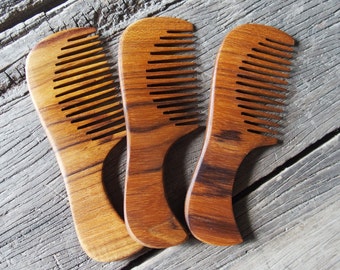 Wooden Comb Hair Comb Teak Wood Handmade Handle Pocket Size Light Weight Sturdy with Anti-Static & No Snag