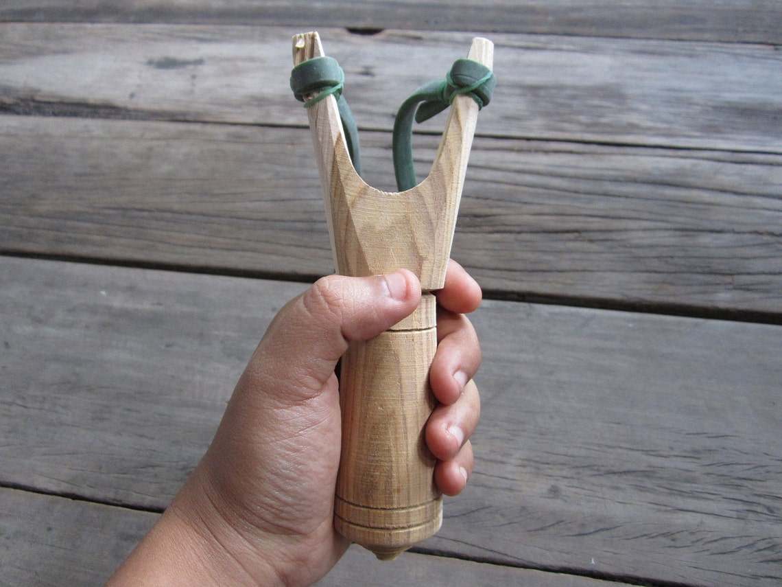 Set of 2 Wood Slingshot Catapult Wooden Slingshot Sling Etsy