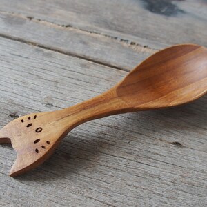 Cat Design Wooden Cutlery, Cat Design Spoon, Cat Lover Gift, Wooden Spoon, Wooden Soup Spoon, Kawai Neko Gift, Woode Kitty Spoon, Teak Wood image 8