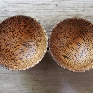 4 inches Palm Wood Set of 2 Special Quality Sauce Bowl Rice Bowl Soup Bowl Medium Size Japanese Style image 2