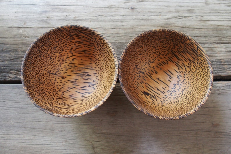 4 inches Palm Wood Set of 2 Special Quality Sauce Bowl Rice Bowl Soup Bowl Medium Size Japanese Style image 2