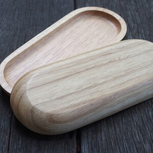 Wooden Tray, Natural Wood Tray, Accessory Wood Tray, Minimal Wood Tray, Minimal Wood Decor Pen Stationary Tray Wood Oval Tray image 8