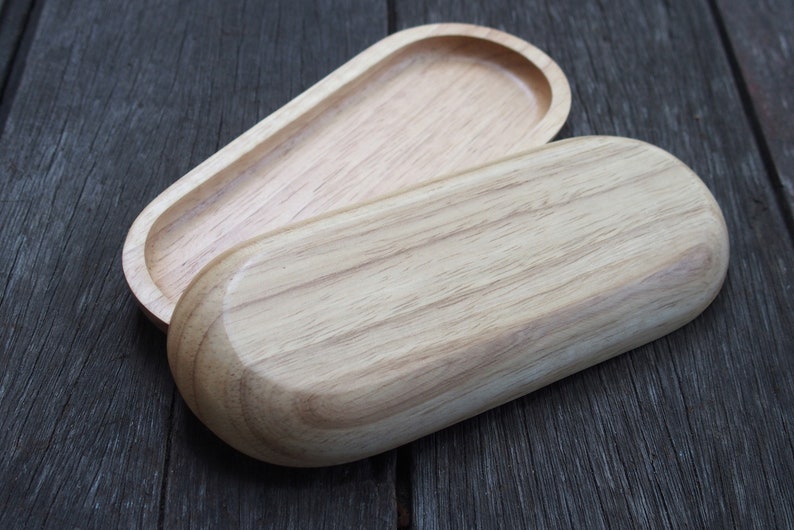 Wooden Tray, Natural Wood Tray, Accessory Wood Tray, Minimal Wood Tray, Minimal Wood Decor Pen Stationary Tray Wood Oval Tray image 8