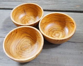 Wooden Bowl 3 Pieces Premium Quality Teak Wood 4 Inches |  Japanese Style Kitchenware - Soup Bowl - Sauce Bowl - Condiment Bowl